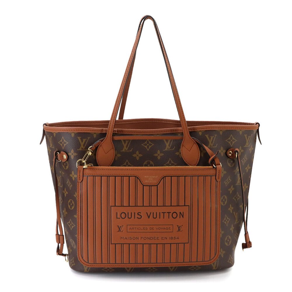 Louis Vuitton Neverfull Inside Out MM Monogram Tote Handbag Tan M28352 RFID